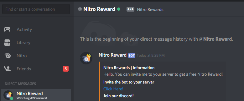 free discord nitro server
